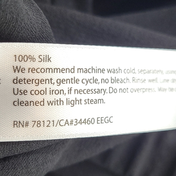 Eileen Fisher Black SILK Wide Leg Crop Pants PS - Picture 6 of 6